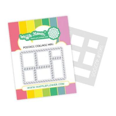 Waffle Flower Die-n-Stencil - Postage Collage Miniature